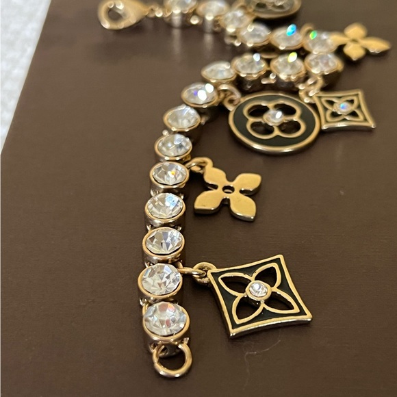 Louis Vuitton Gold Tone Crystal Bracelet - Picture 2 of 10